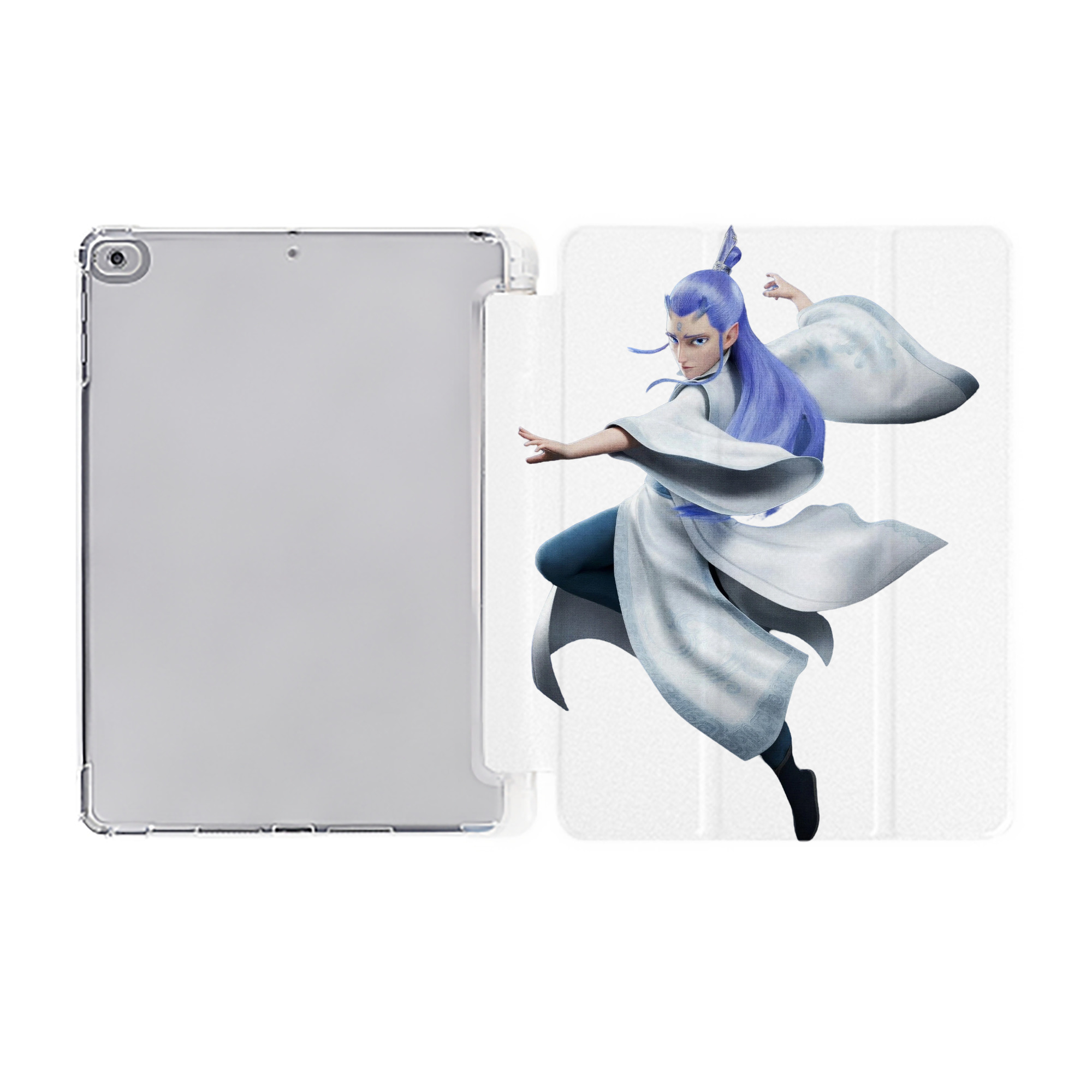 （画像用） Ne Zha 2 ナタ 魔童の大暴れ IPad ケース ペン収納付き 三つ折りスタンド PUレザー×シリコン 対応機種9.5/10.5/10.9インチ